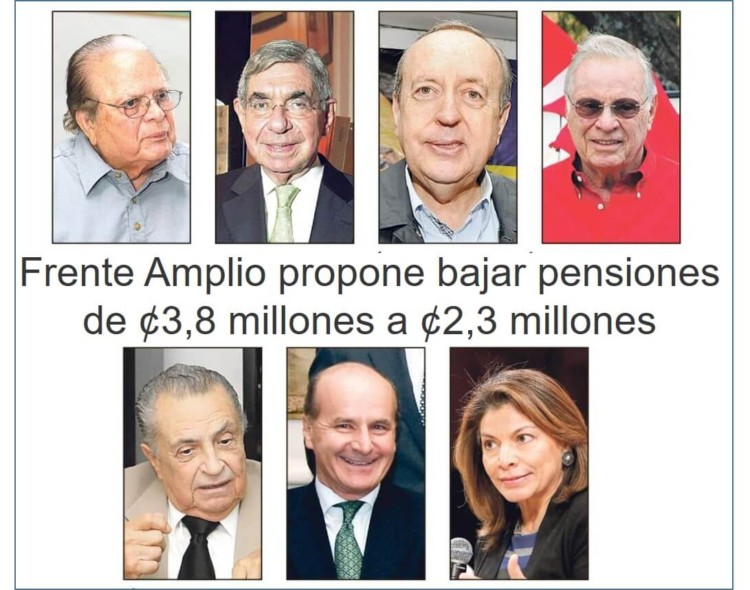 FA propone bajar pensiones a expresidentes.